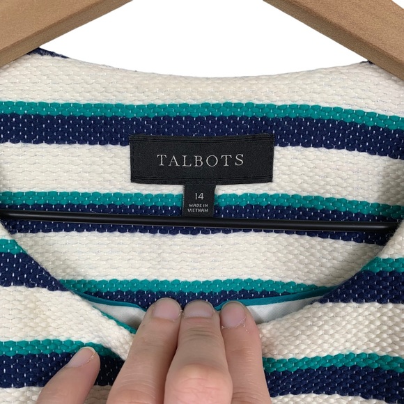 Talbots Cream Stripe Fringe Blazer - Picture 10 of 12